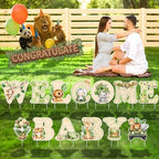 Ripeng 13 Pcs Safari Baby Shower Decorations Woodland Animals Welcome Baby Yard Signs with Stakes 15 Inch Tall Lawn Signs for Gender Reveal Theme Birthday Party Indoor Outdoor Supplies - Image 6