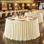 17ft Champagne Satin Table Skirt for Rectangle Table Teacher Desk Skirt - Image 2
