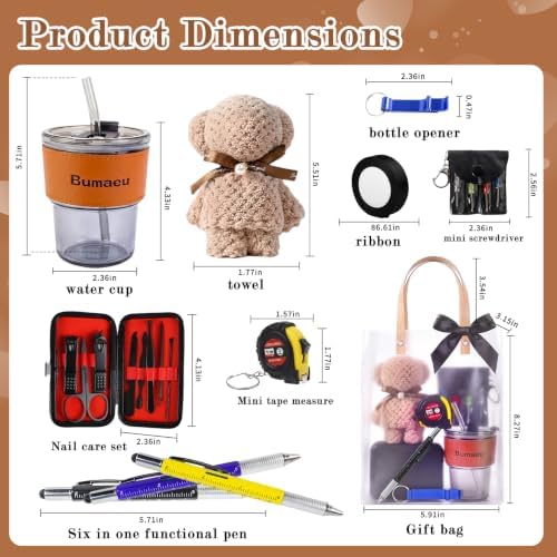 4 Sets Baby Shower Prizes for Men with Nail Clippers Towels Bottle Opener Cups Pens Tape Measure Screwdriver Ribbons Gift Bags Applicable Baby Shower Prizes for Game Winners - Image 6