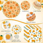 Funnymoom 200 Pcs Orange Citrus Party Decorations Paper Plates Serve 50 - Image 3
