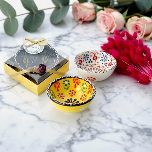 Wedding Favors for Guests Bulk,Bridal Shower Favors for Guest,Set of Ceramic Bowls in Gold Box, Baby Shower Favors Bulk, Mexico Wedding Favors, Mexican Style Gift (Multi Color, Set of 30) - Image 3
