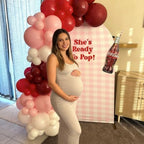 NIVIUS PHOTO She's Ready to Pop Baby Shower Arch Backdrop Cover, Party Decorations, Chiara Arch Cover for Gender Reveal, Birthday Party Photo Booth (6.5FT,G-05633) - Image 4
