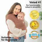 KeaBabies Baby Wrap Carrier, All in 1 Original Baby Carrier (Terracotta) - Image 3