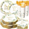 Pickmesh 400 Pcs Sage Green Bridal Shower Party Supplies Plates Serve 50 by Pickmesh