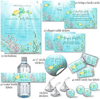 Amanda Creation Sea Turtle Baby Shower Bundle for 20, Little Hatchling Invitations, Diaper Raffle, Book Request Cards, Stickers & Labels - Image 2