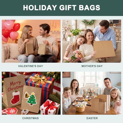METRONIC Brown Paper Gift Bags 5.25x3.75x8 inch Small Bulk 200 Pack - Image 6
