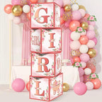 14PCS Pink Rose Gold Baby Shower Decorations for Girls, Floral "It's a Girl" Guest Book Card Balloon Boxes Circle Dot Garland Hanging Swirls Honeycomb Centerpieces Banner Kit, Gender Party Supplies - Image 3