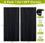 Wokceer Black Backdrop Curtain for Parties Backdrop Drapes, 2Pack 10x10FT - Image 2