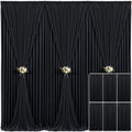 6 Panels Black Backdrop Curtain for Parties Wrinkle Free Black Photo Curtains Backdrop Drapes Fabric Decoration for Birthday Party Wedding 30ft(W) x 10ft(H) by Tao-GePartyDecorations