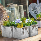 12 Pack Galvanized Square Vases with Floral Foam 3.5 Inch, Silver - Image 5