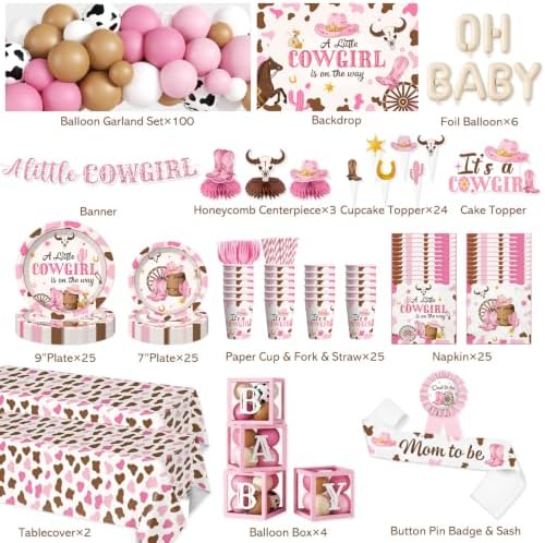 Cocomigo Cowgirl Baby Shower Decorations, Serves 25 Guests - Image 2