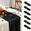 AGIRL 6 Pack Black Cheesecloth Table Runner 10FT Boho Gauze Halloween Decor by AGIRL