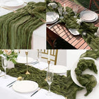 20 Pack Olive Green 10FT Cheesecloth Table Runner Rustic Gauze Cheese Cloth Table Runner for Wedding Bridal Baby Shower Table Decorations Boho Fabric Sheer Birthday Party Decor 20 x 120 Inch Long - Image 6