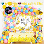 Party Inspo What Will It Bee Gender Reveal Decorations, Bee Gender Reveal Decorations, Bumble Bee He or She What Will Baby Bee Decorations Backdrop Balloon Banner Tablecloth Cake Cupcake Topper Box by Unknown