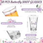 Funnymoom 50 Sets Butterfly Baby Shower Favors for Guests Souvenir A Little Butterfly is on The Way Acrylic Clear Shot Glasses Thank You Tags with Organza Bags Spring Party Decorations - Image 3