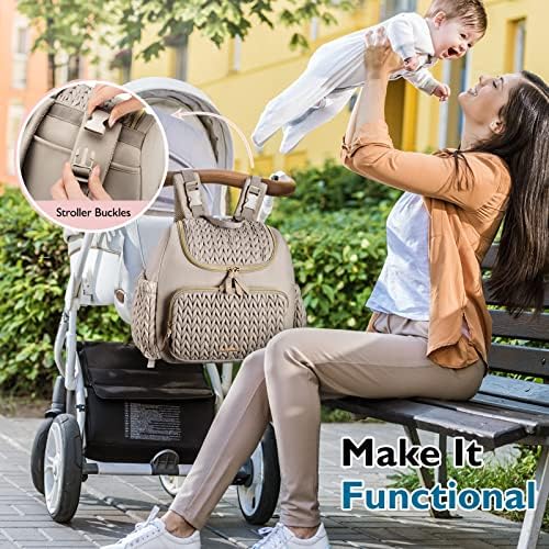 mommore Diaper Bag Backpack, Stylish Mini Baby Bag with Changing Pad - Image 2