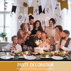 Breling 24 Pack Black and Silver Disposable Tablecloth and Table Runner Set - Image 6