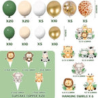 Safari Baby Shower Decorations,262pcs Wild Birthday Decorations Jungle Baby Shower Decorations Plates and Napkin Cups Backdrop Banner Tablecloth Balloons Garland Boxes,Serves 20 - Image 7