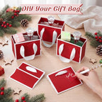 Yeaqee 50 Pcs Mini Metallic Paper Gift Bags with Handle, Red White - Image 4