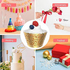 Gospire 50pcs Pearl Lace Filigree Paper Cupcake Wraps, Bright Gold, for Wedding, Christening, Anniversary, Engagement, Birthday, Baby Shower, Halloween, Christmas - Image 4