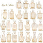 TBWIND 24pcs Amber Glass Bud Vases Set - Image 2