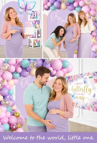 257Pcs Butterfly Baby Shower Decorations, All-in-One Set for 20 Guests - Image 7