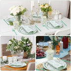 Funnymoom 400 Pcs Sage Green Floral Party Supplies for 50 Guests - Image 5