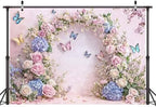 10x8ft Pink Butterfly Floral Backdrop Baby Shower Colorful Flowers Backdrops for Photograph Background Wedding Girl Birthday Table Cake Party Decorations Photo Studio Props - Image 4