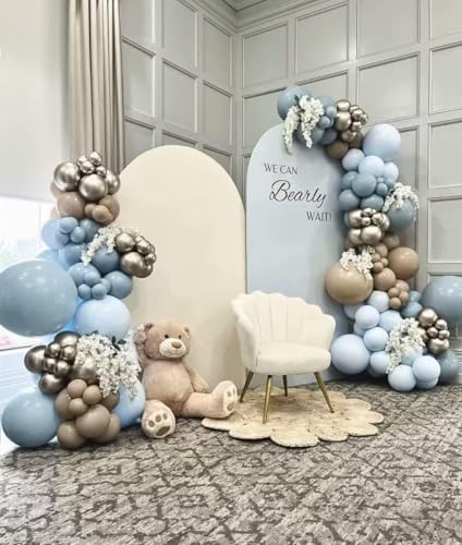 We Can Bearly Wait Brown Arch Cover for Baby Shower Party Decor,Elastic Spandex (G2353X,3.3x6.6ft (100x200cm)) - Image 3