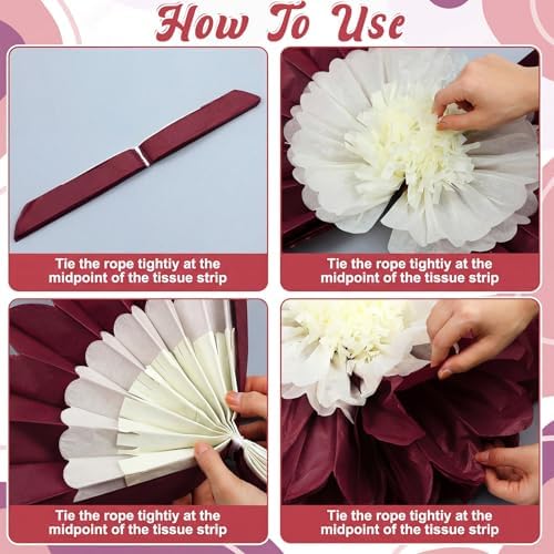 ForraFun 36 Pcs Morandi Giant Paper Flowers Decoration for Wall Sizes 10" to 24'' Tissue Paper Pom Poms in 5 Flower Wall Backdrop Decor for Fiesta Mexican Wedding Baby Shower Bridal Shower Party - Image 6