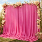 20x12ft Hot Pink Backdrop Curtain Panels for Parties - Wrinkle Free Polyester Photo Curtain Backdrop Wedding Back Drop Fabric Drapes for Party Decorations Background for Photography by WishCare