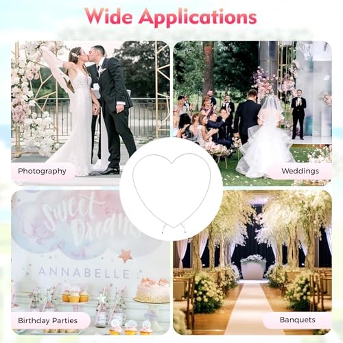 Heart Shape Wedding Arches for Ceremony, 6.9FT Love Arch Backdrop Stand, Metal Heart-Shaped Balloon Arch Frame for Wedding Bridal Birthday Party Decorations (White) - Image 6