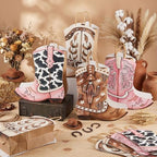 Tioncy 24 Pcs Cowboy Boot Paper Gift Bags, Assorted Style, Brown and Pink - Image 4