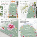 Yousoontic 24" x 18" Acrylic Baby in Bloom Baby Shower Welcome Sign - Image 6