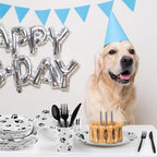 Kochorie 400 Pieces Black Paw Disposable Party Tableware Sets Dog Puppy Supplies Including Plates Cups Napkins Cutlery Serves 50 for Birthday Puppy Theme Party Decorations - Image 6