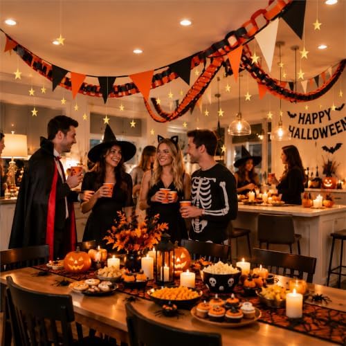 Chunky Halloween Paper Chain Garland Strip Orange Black 500 Sheets 3 x 8 in - Image 6