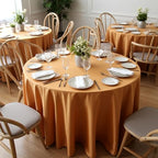 sancua Thanksgiving Round Tablecloth 120 Inch, 8 Pack Light Brown Bronze - Image 2