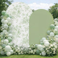 Tegeme 2 Set Sage Green Floral Arch Cover 7.2ft 6.6ft Stretchy Backdrop by Tegeme
