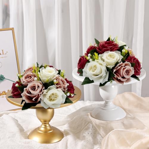 10Pcs Rose Balls for Centerpieces (Burgundy & Dusty Rose & White) - Image 6