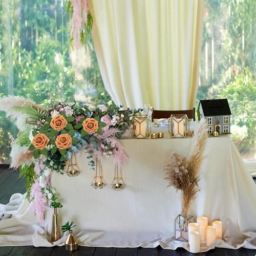 100Pcs Gold Sparrow Artificial Flowers Realistic Roses, Real Looking Fake Roses with Stem for DIY Wedding Bouquets Centerpieces Party Home Romantic Decorations (Gold Sparrow, 100pcs) - Image 6