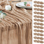 Wokceer Cheesecloth Table Runner Nude Brown 10FT Boho Gauze, 12 Pack by Wokceer