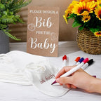 Panitay 43 Pcs Baby Shower Games Design a Bib, 12 Markers, Classic Style - Image 4