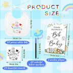 SytuHe 95 Pcs DIY Baby Bibs Decorating Kit50 White Bibs 24 Stencils 20 Fabric Markers 1 Baby Shower Game Sign - Image 2