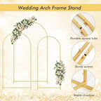Gawicpy Wedding Arch Backdrop Stand Set Metal Arch Backdrop Stand with Wedding Arch Cover, Wedding Balloon Arch Backdrop Stand for Birthday, Baby Shower, Anniversary (Red, 5.9FT+6.6FT+7.2FT) - Image 7