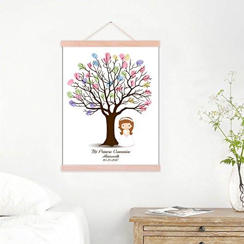 Personalized Guestbook Alternative for Girls Communion Wedding Gift DIY Fingerprint Tree Signature Sign-in Guest Book Wedding Favors Accessories Ready to Hang-80x120cm - Image 4