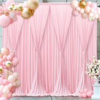 Pink Backdrop Curtains-Wrinkle-Free Polyester Photography Drapes Party Curtain Background for Baby Shower Wedding Decorations- 32 X10FT (Pink) - Image 4
