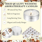 MTLEE 50 Pcs Wedding Candles Gift Favors for Guests 1 oz, Terracotta Floral - Image 6