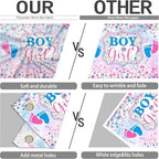 12x8 FT Gender Reveal Backdrop Blue Pink Bear Boy or Girl Background Sign Decorations Banner New Born Baby Shower Baptism Kids Birthday Party Photo Shoot Supplies (Boy or Girl) - Image 6