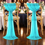 Pack of 25 Chiffon Chair Sashes for Wedding & Event Décor - Peacock Blue - Image 6