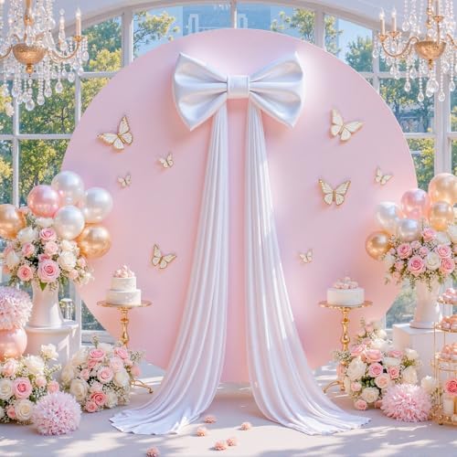 White Large Bows for Backdrop Giant Bows Birthday Party Decorations Large Giant Bow Decor, White Giant Satin Bow Decoration for Wedding Baby Shower Birthday Photo Booth Arch Wall Decor 24"x16" - Image 2